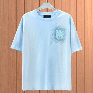 Men's Amiri Round Neck Short Sleeve Blue
